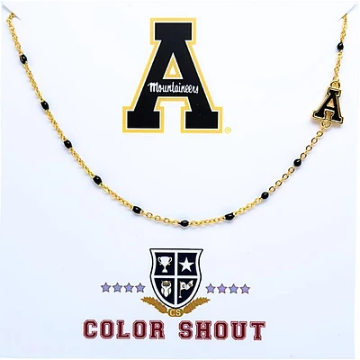 App State Color Shout Side Set Logo Enamel Bead Necklace