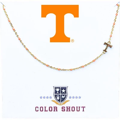 Tennessee Color Shout Side Set Logo Enamel Bead Necklace