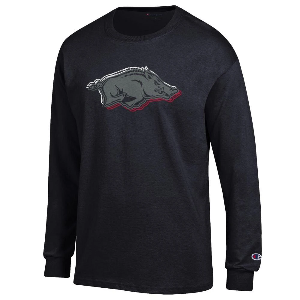 Arkansas Champion Tonal with Shading Running Hog Long Sleeve Tee