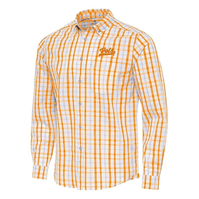 Tennessee Antigua Vols Script Tending 2 Long Sleeve Woven Shirt