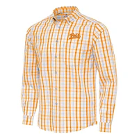 Tennessee Antigua Vols Script Tending 2 Long Sleeve Woven Shirt