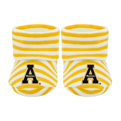 App State Creative Knitwear Infant A with Mountaineers Striped Booties