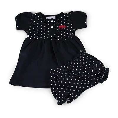Arkansas Infant Heart Dress with Bloomers