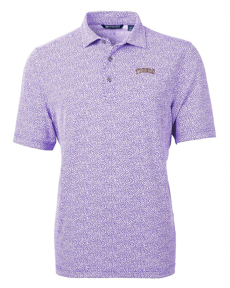 LSU Cutter & Buck Tigers Arch Eco Botanical Print Polo