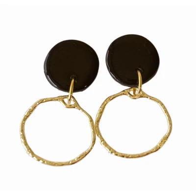 and Gold Sweet Tree Jewelry Zoie Circle Earrings