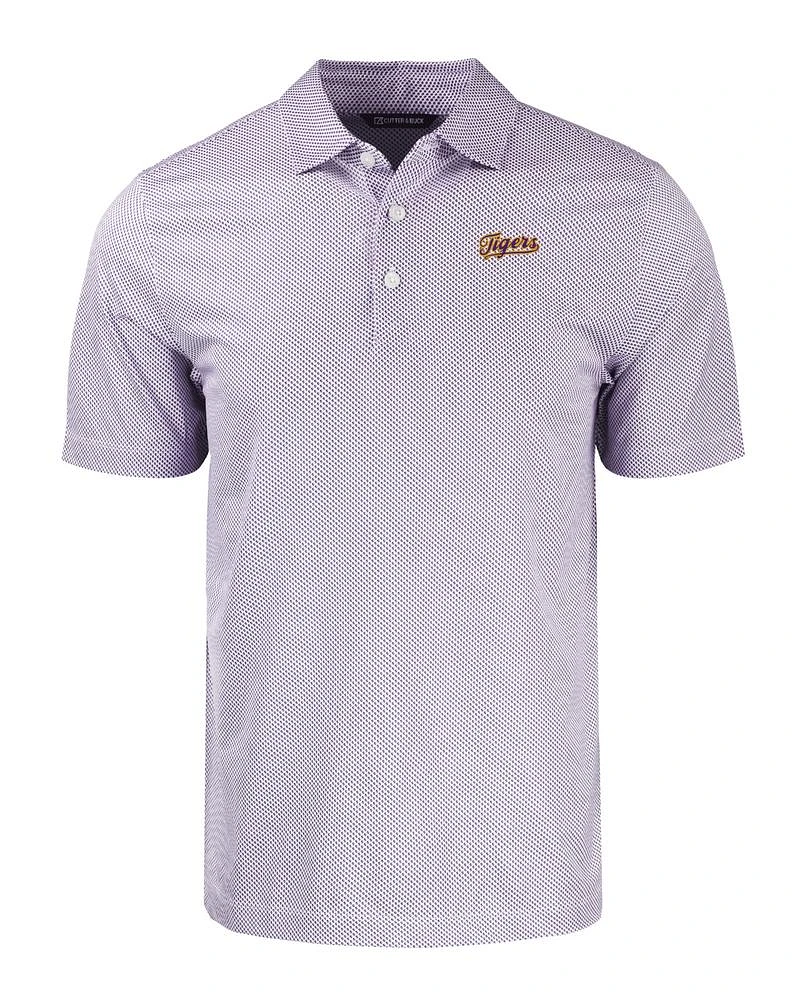 LSU Cutter & Buck Tigers Script Symmetry Print Polo