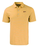 LSU Cutter & Buck Tigers Script Eco Forge Double Stripe Polo