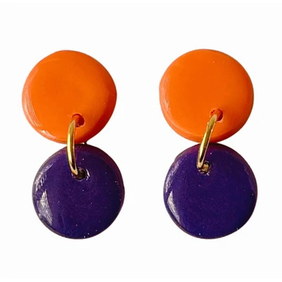 Orange and Purple Sweet Tree Jewelry Paiyton Circle Drop Earrings