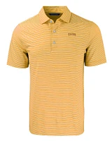 LSU Cutter & Buck Tigers Arch Eco Forge Double Stripe Polo