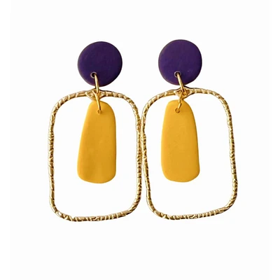 Purple and Yellow Sweet Tree Jewelry Blake Earrings