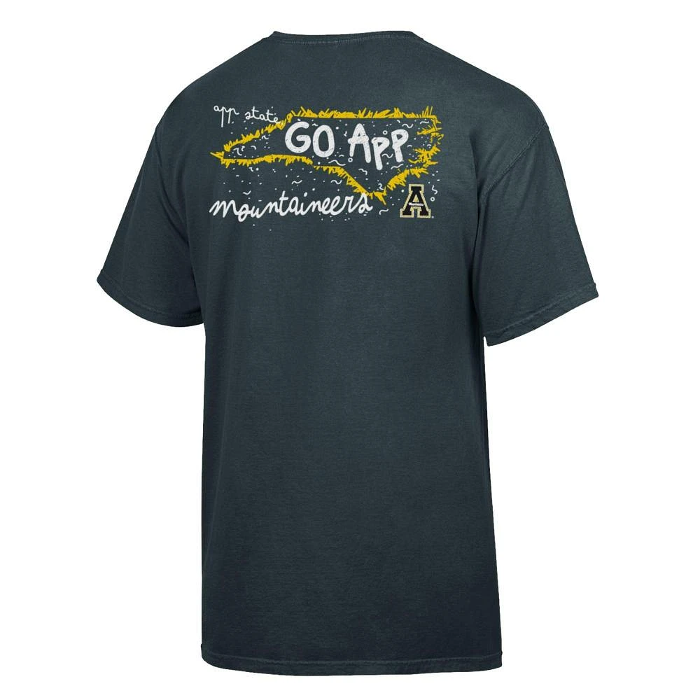 App State Comfort Wash State Motto Script Tee