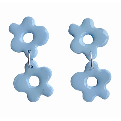Light Blue Sweet Tree Jewelry Alexis Flower Earrings