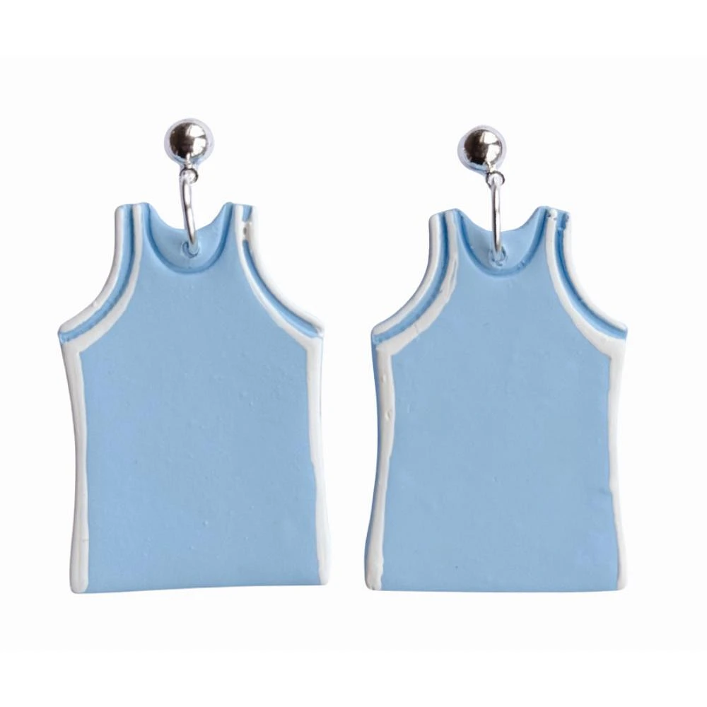 Light Blue Sweet Tree Jewelry Basketball Jersey Earrings