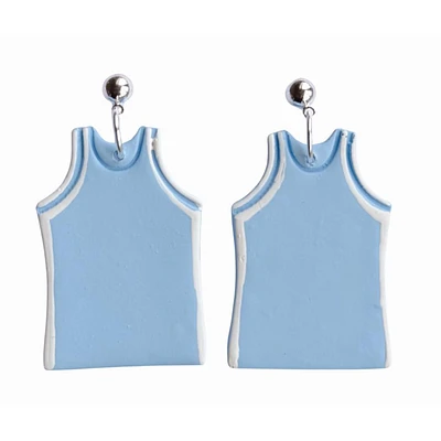 Light Blue Sweet Tree Jewelry Basketball Jersey Earrings