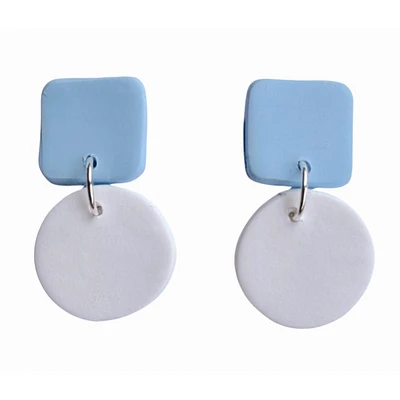 Light Blue and White Sweet Tree Jewelry Emelyn Mixed Shape Earrings