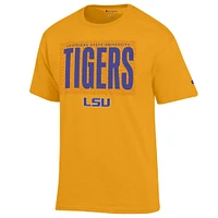 LSU Champion Rectangle Over Print with Logo Tee