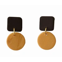 Black and Gold Sweet Tree Jewelry Emelyn Mixed Shape Earrings