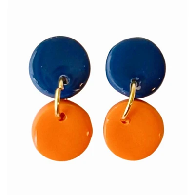 Navy and Sweet Tree Jewelry Paiyton Circle Drop Earrings