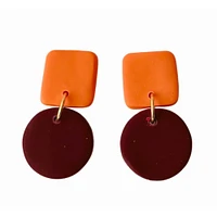 Maroon and Orange Sweet Tree Jewelry Emelyn Mixed Shape Earrings