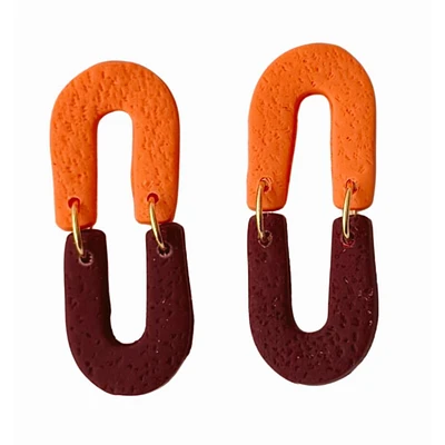 Maroon and Orange Sweet Tree Jewelry Lyric Earrings