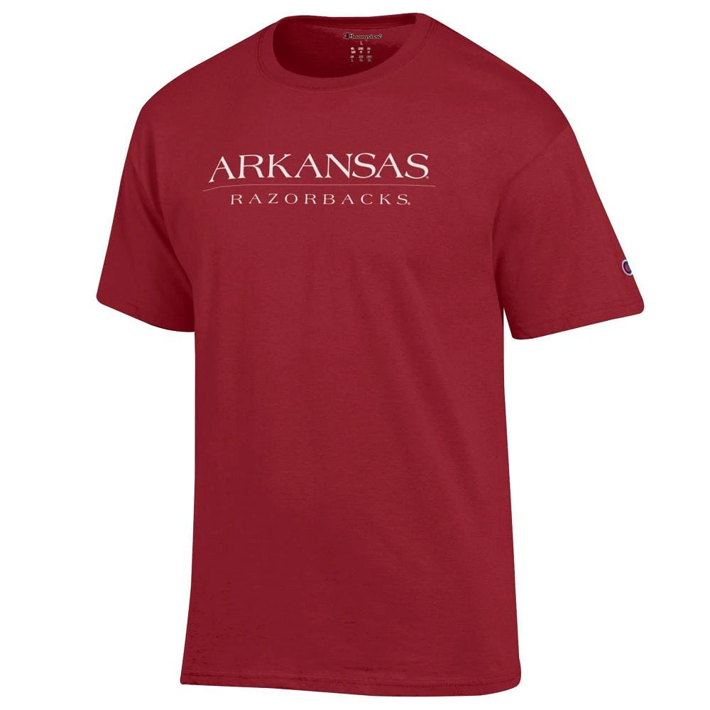 Arkansas Champion Straight Wordmark Tee