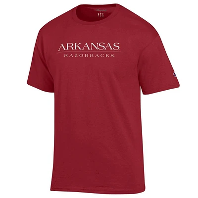 Arkansas Champion Straight Wordmark Tee
