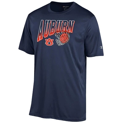 Auburn Champion Wordmark Basketball /Net Logo Polyester Tee
