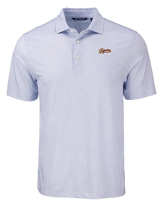 LSU Cutter & Buck Tigers Script Pike Diamond Dot Print Polo