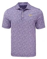 LSU Cutter & Buck Tigers Script Pike Flora Print Polo