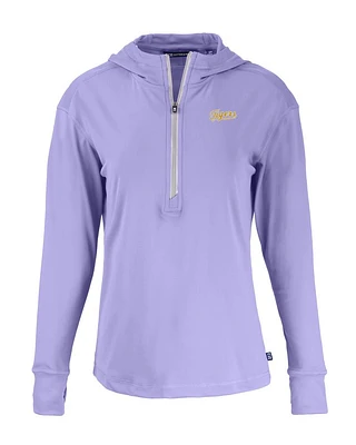 LSU Cutter & Buck Women's Tigers Script Daybreak Half Zip Hoodie