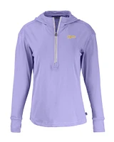 LSU Cutter & Buck Women's Tigers Script Daybreak Half Zip Hoodie
