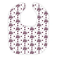 Mississippi State Wee Ones Heart Print Soft Bib