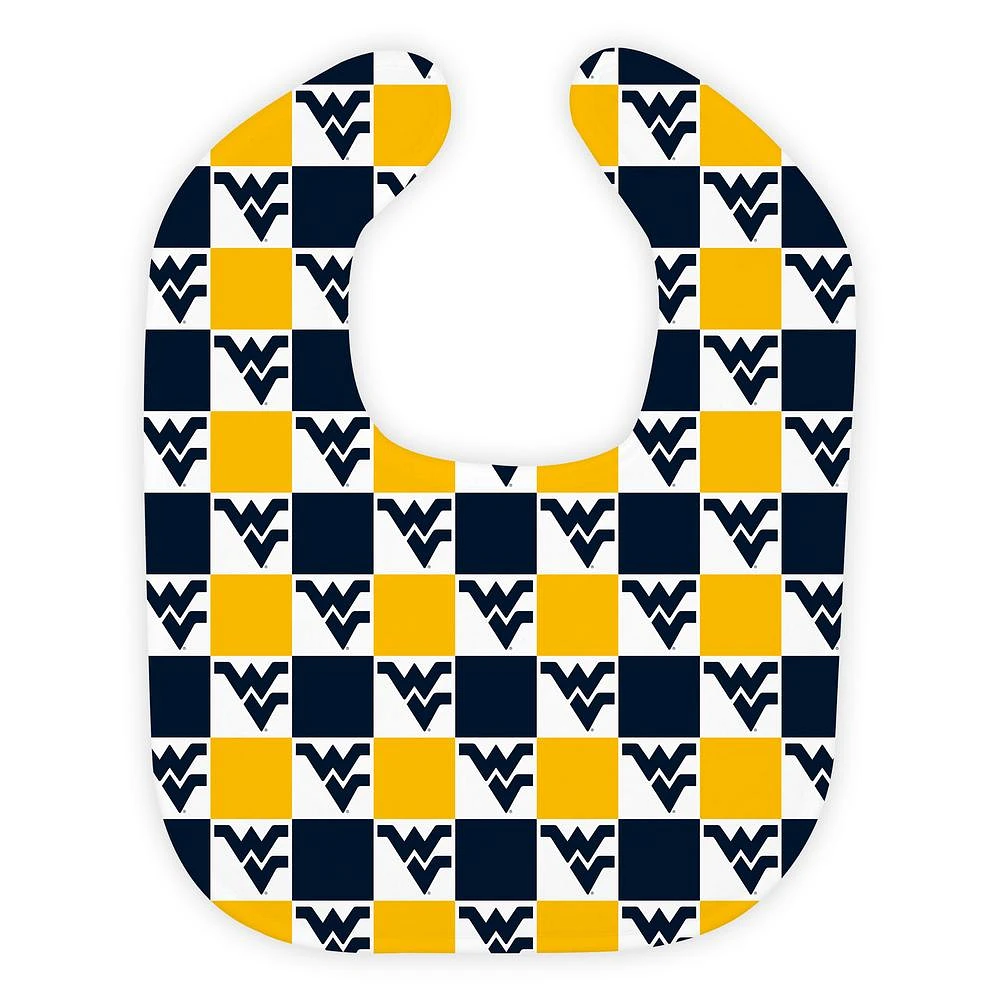 West Virginia Wee Ones Checkerboard Soft Bib
