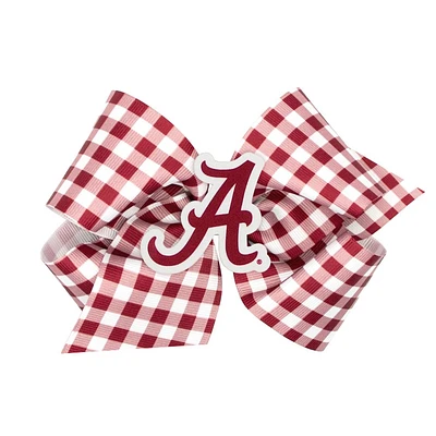 Alabama King Gingham Grosgrain Hair Bow