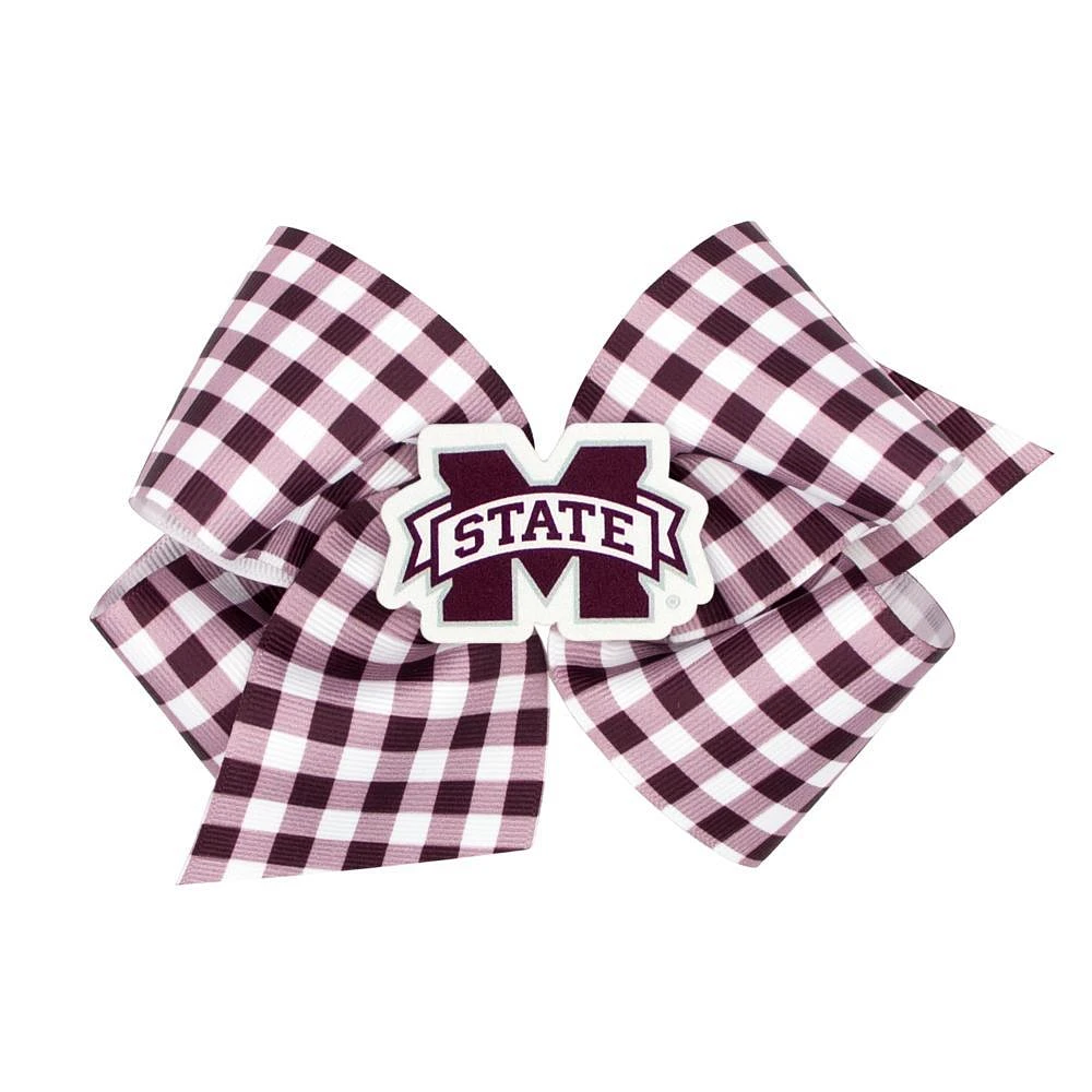 Mississippi State King Gingham Grosgrain Hair Bow