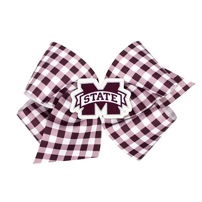Mississippi State King Gingham Grosgrain Hair Bow
