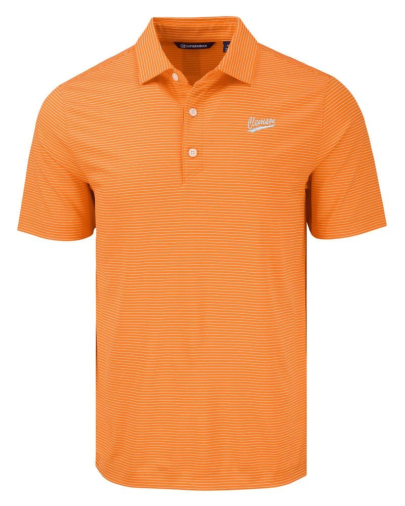 Clemson Script Cutter & Buck Forge Fine Line Polo