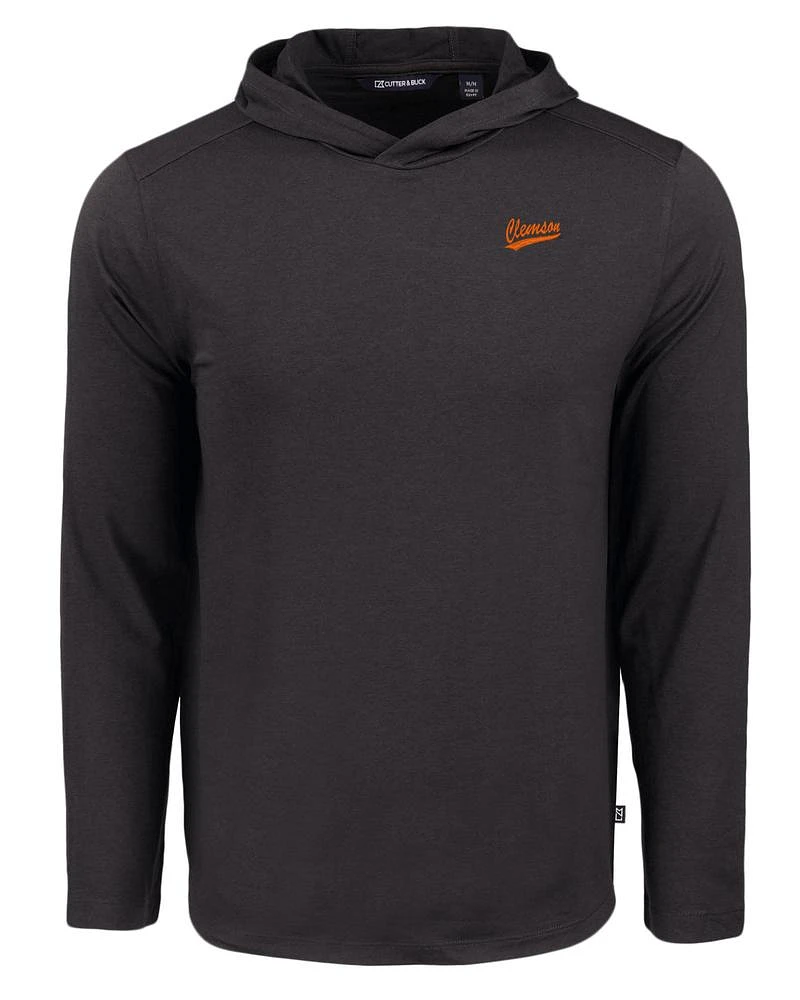 Clemson Script Cutter & Buck Coastline Epic Comfort Hooded Shirt