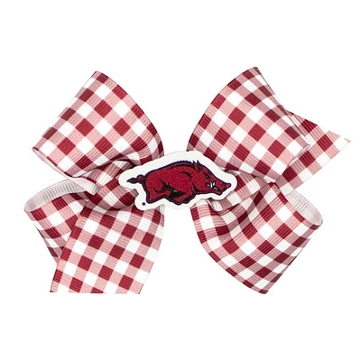 Arkansas Medium Gingham Grosgrain Hair Bow