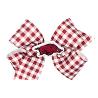 Arkansas Medium Gingham Grosgrain Hair Bow