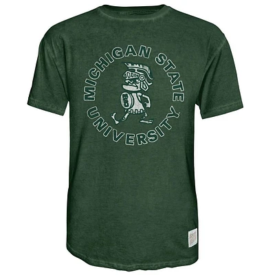 Michigan State Retro Brand Arch Mascot Oil Wash Tee