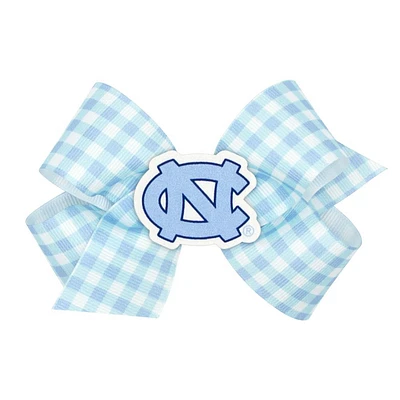 UNC Medium Gingham Grosgrain Hair Bow