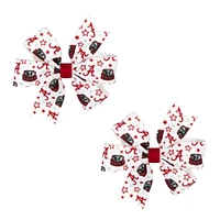 Alabama Mini Circle Signature Collegiate Logo Print Fabric Hair Bows