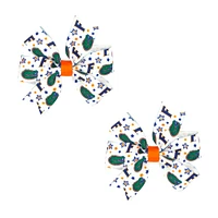 Florida Mini Circle Signature Collegiate Logo Print Fabric Hair Bows