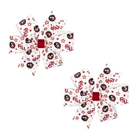 Florida State Mini Circle Signature Collegiate Logo Print Fabric Hair Bows