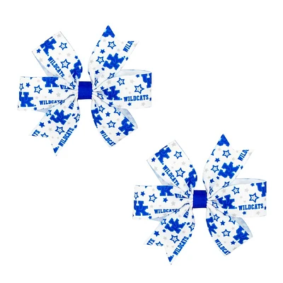 Kentucky Mini Circle Signature Collegiate Logo Print Fabric Hair Bows