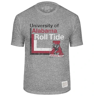 Alabama Retro Brand Lined Mascot Streaky Tee