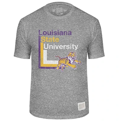 LSU Retro Brand Lined Mascot Streaky Tee
