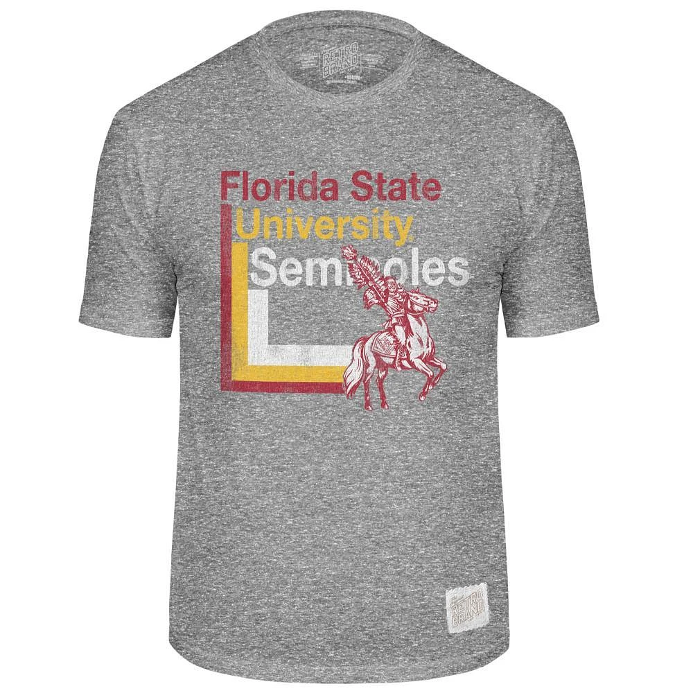 Florida State Retro Brand Lined Mascot Streaky Tee