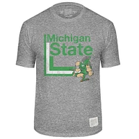 Michigan State Retro Brand Lined Mascot Streaky Tee